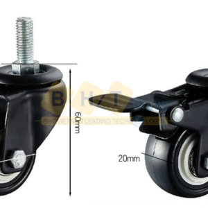 banh xe day coc vit nhua pvc den trang gia re