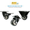 Bánh xe đẩy nhựa pvc đen trắng D63 mặt bích