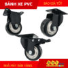 Bánh xe đẩy nhựa pvc đen trắng D50 mặt bích