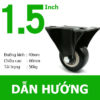 Bánh xe đẩy nhựa pvc đen trắng D40 mặt bích - Dẫn hướng