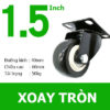 Bánh xe đẩy nhựa pvc đen trắng D40 mặt bích - Xoay tròn