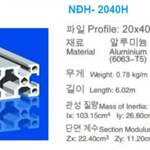 NhÔm ĐỊnh HÌnh-20x40h