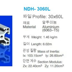 Nhôm định hình 30x60 9 NhÔm ĐỊnh HÌnh-30x60l