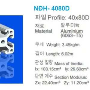 Nhôm định hình 40x80 11 NhÔm ĐỊnh HÌnh-40x80d