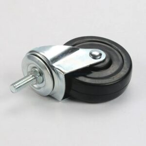 Bánh xe Cao su đen không bi càng thép mặt bích tải nhẹ ROX-002-RB-BL-F