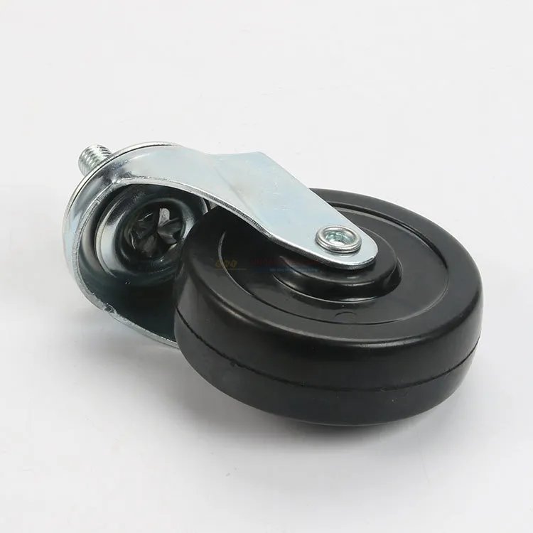 Bánh xe Cao su đen không bi càng thép mặt bích tải nhẹ ROX-002-RB-BL-F 3 Bánh xe Cao su đen không bi càng thép mặt bích tải nhẹ ROX-002-RB-BL-F
